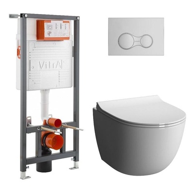 Vitra Sento, Унитаз подвесной с инсталляцией и кнопкой, 9830B003-7207