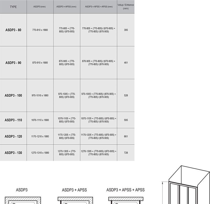 Душевая дверь - Ravak, Supernova, 90x188 см, 00V7010211