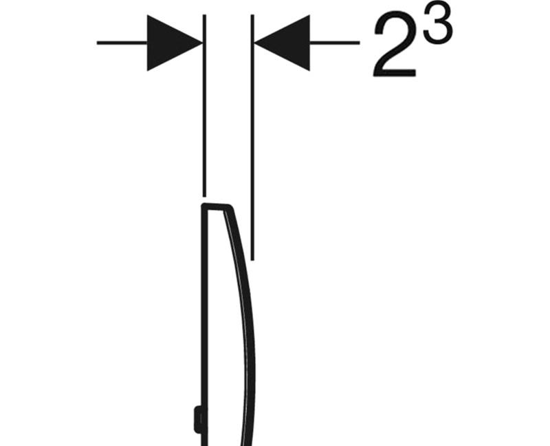 Кнопка смыва - Geberit, Delta 01, 2.3x24.6x16.4 см, 115.107.11.1