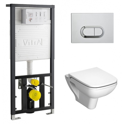 Vitra S20, Унитаз подвесной с инсталляцией и кнопкой, 9004B003-7204
