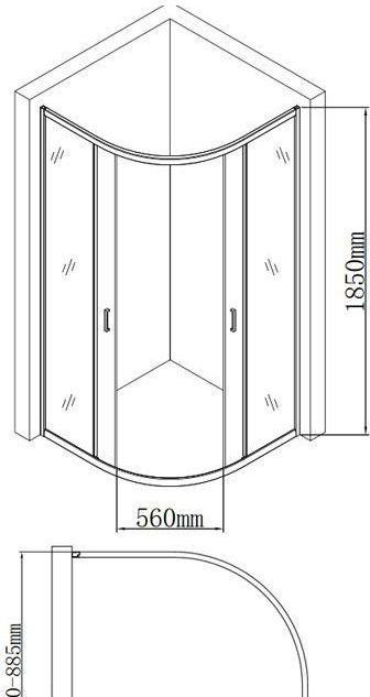 Душевой уголок - Aquanet, без коллекции, 90x90x185 см, 00209404 / 00180695 / SE-900Q
