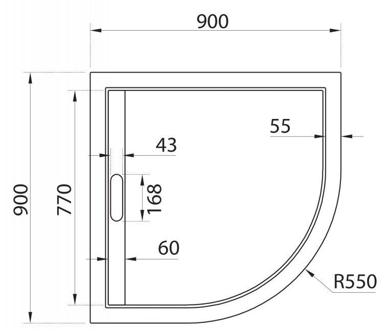 Душевой поддон - Cezares, Tray, 90x90x3 см, AS-R-90-30-W / TRAY-AS-R-90-30-W