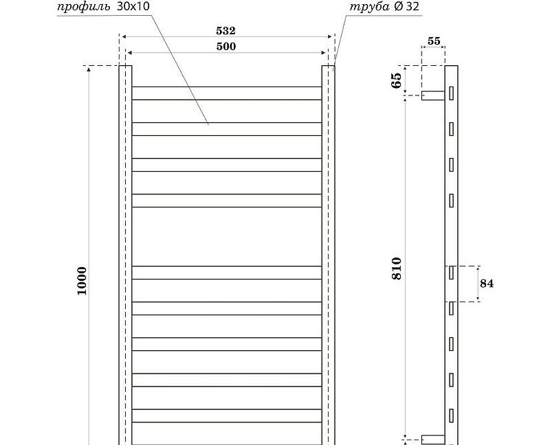 Полотенцесушитель электрический - Point, Селена, 8.7x53.2x100 см, PN16850W