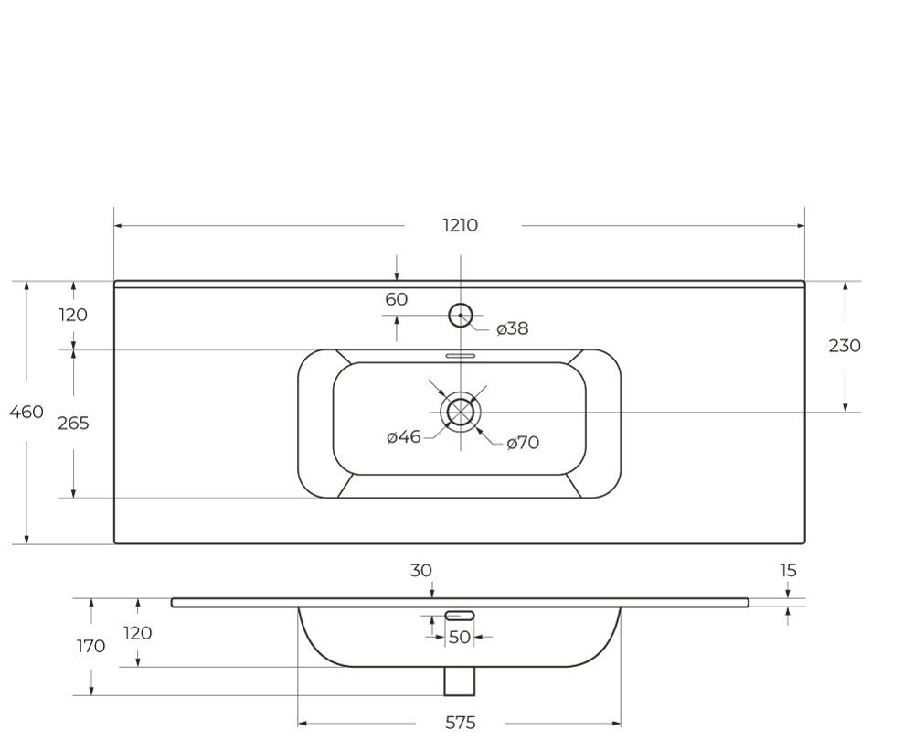 Cezares Duet, Раковина, CZR-8095-120