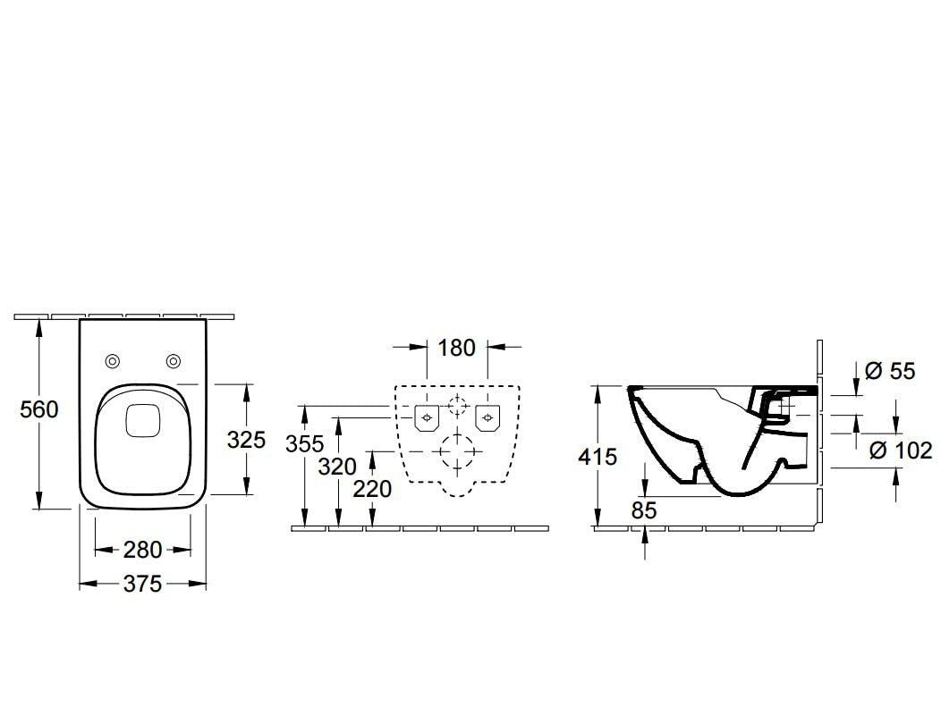 Villeroy&Boch Venticello, Унитаз подвесной, 4611RLR1 / 00208894