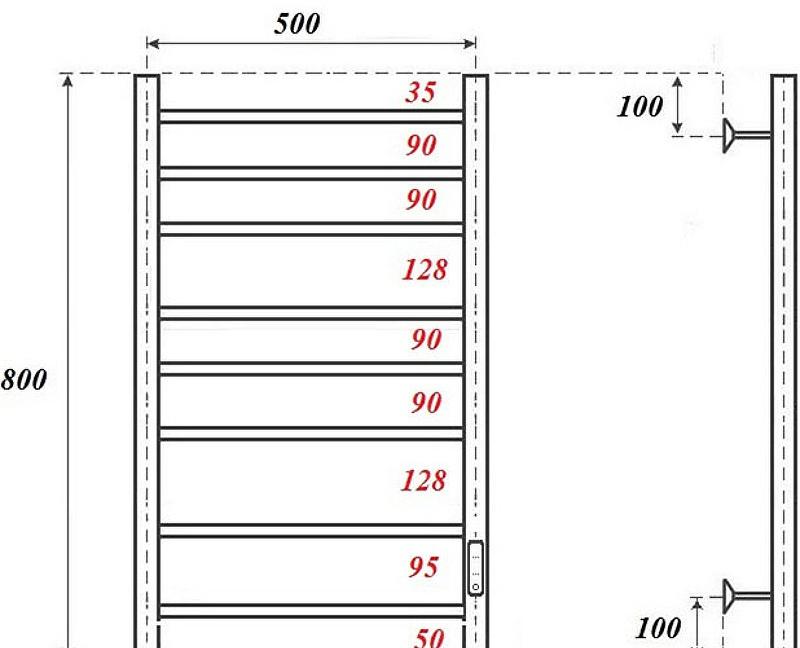 Полотенцесушитель электрический - Point, Аврора, 5.6x53.2x80 см, PN10858BR