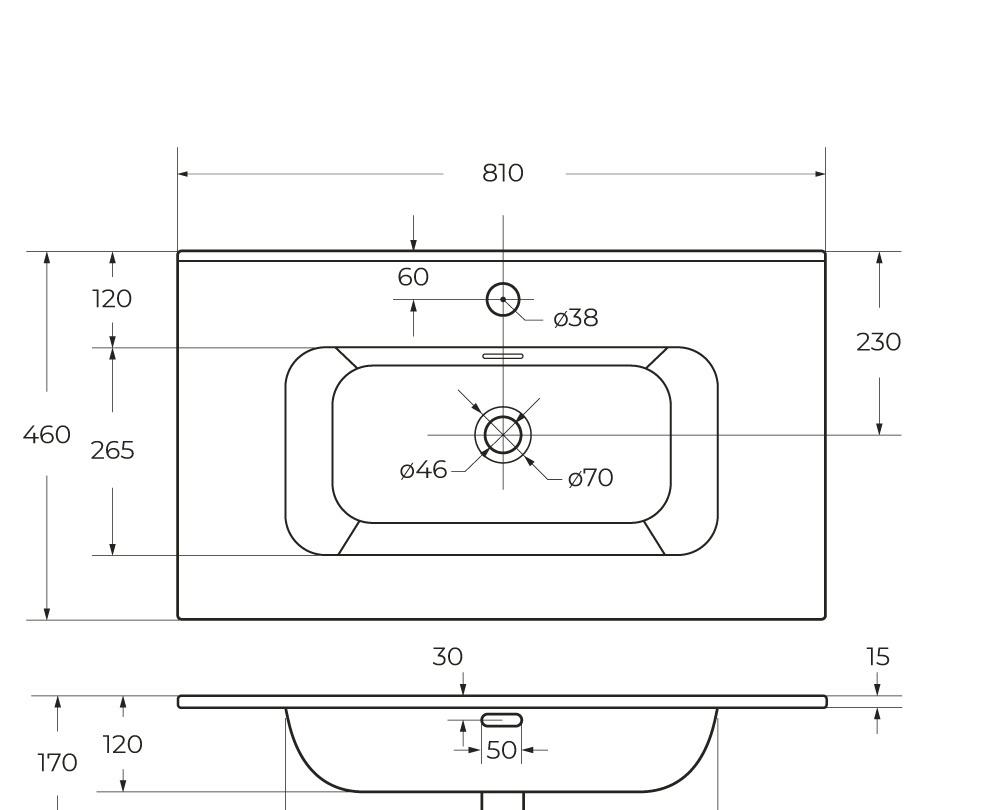 Cezares Duet, Раковина, CZR-8095-80