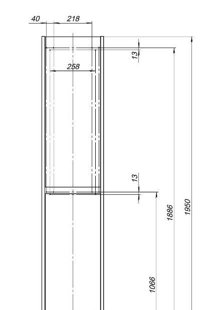 Aquanet Nova Lite, Шкаф-пенал, 00287905 / 287905