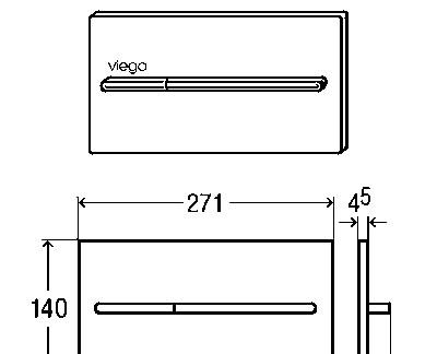 Кнопка смыва - Viega, Visign for More 104, 0.45x27.1x14 см, 598457