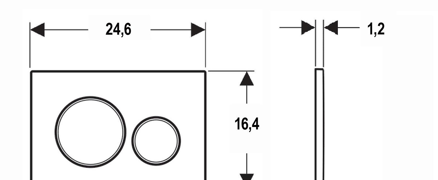 Кнопка смыва - Geberit, Sigma 20, 1.2x24.6x16.4 см, 115.882.DW.1