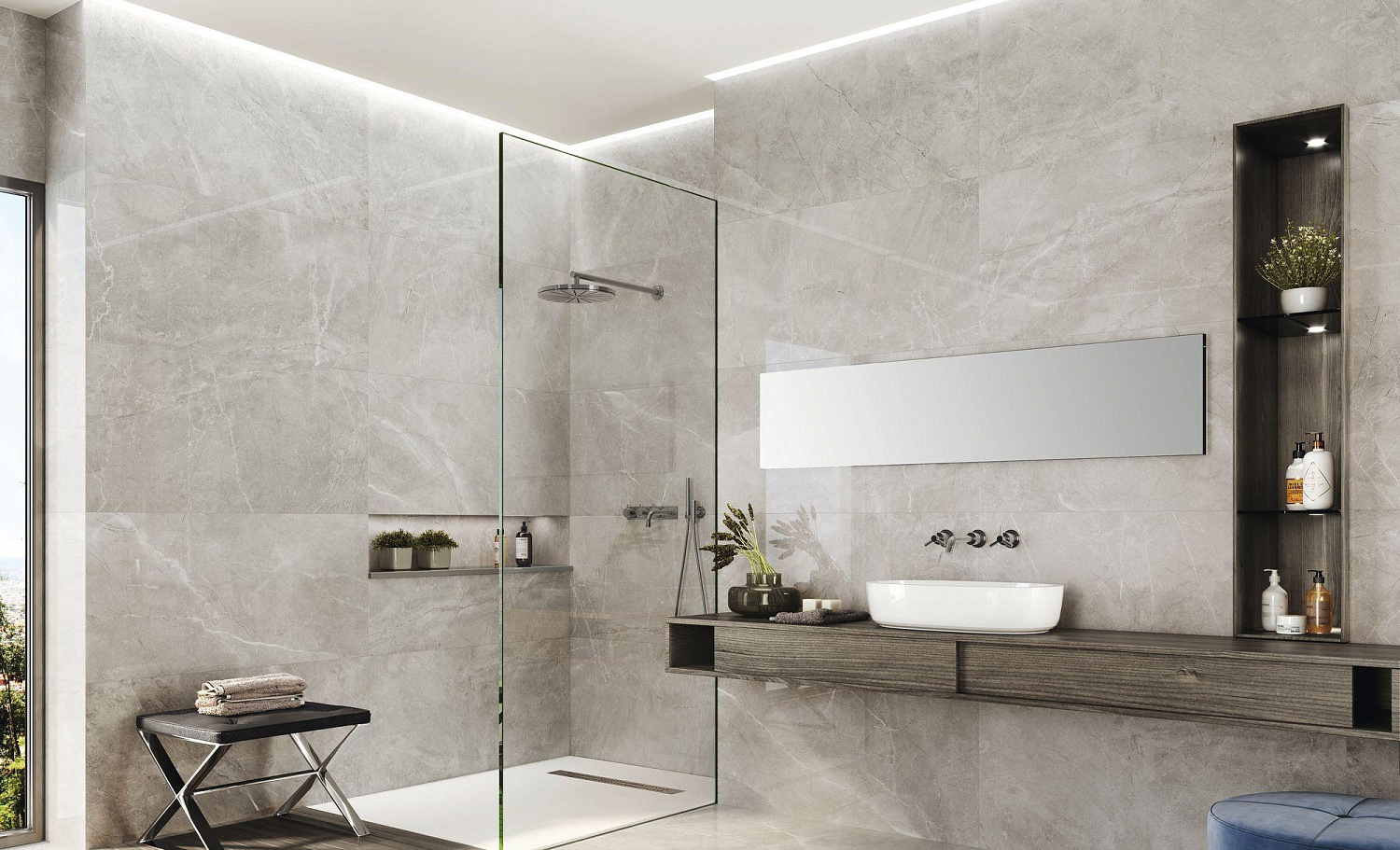 Atlas Marvel Travertine, Керамогранит, 120x120 см