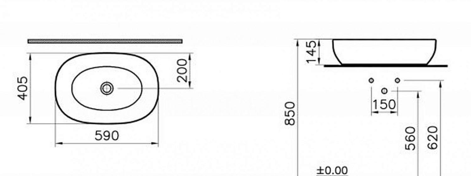 Vitra Outline, Раковина, 5995B403-0016