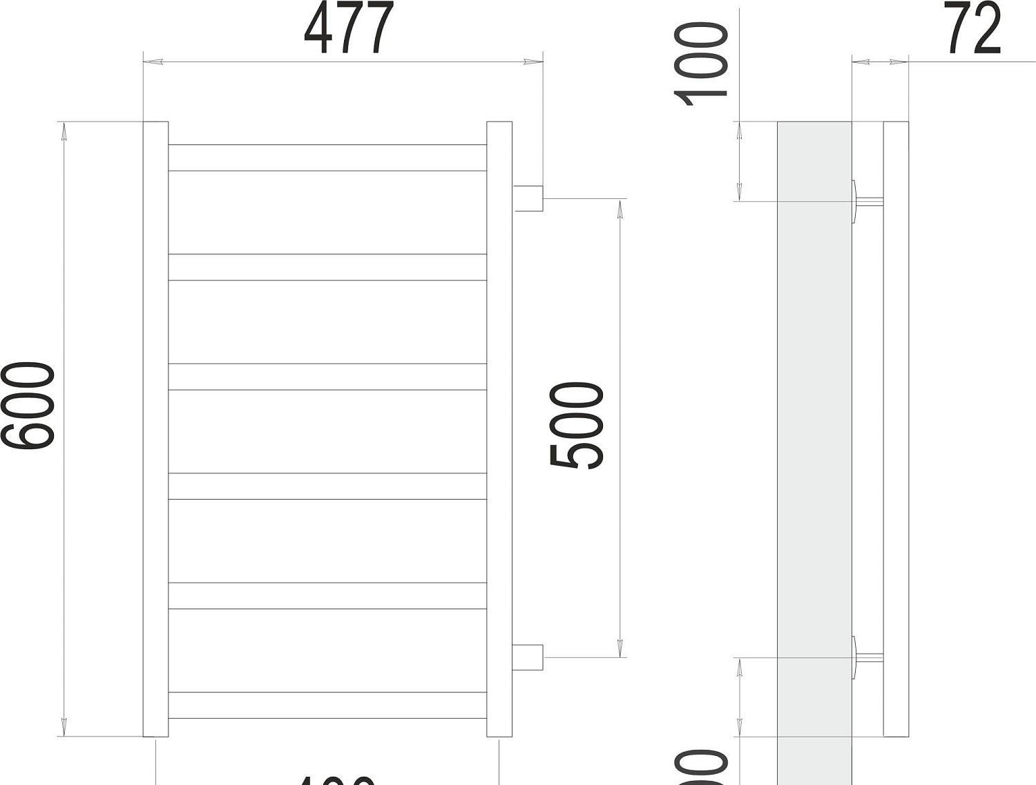 Полотенцесушитель электрический - Terminus, Аврора, 7.2x43.2x65 см, 4670078531148