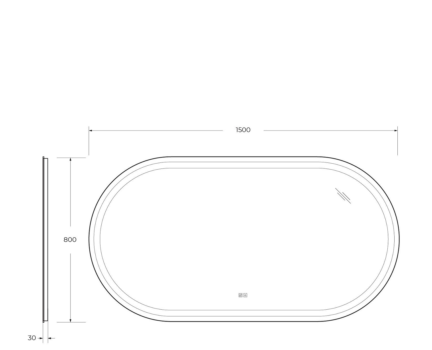 Cezares Giubileo, Зеркало, CZR-SPC-GIUBILEO-1500-800-TCH-WARM