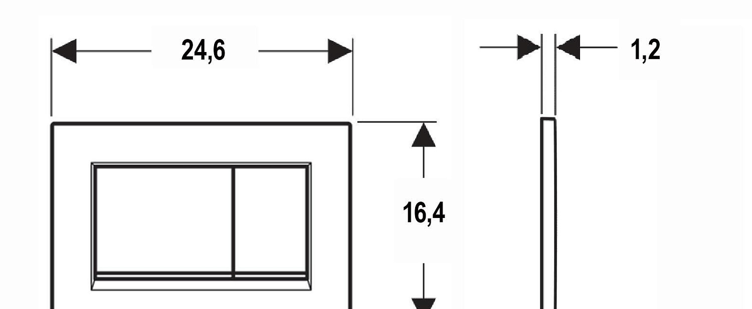 Кнопка смыва - Geberit, Sigma 30, 1.2x24.6x16.4 см, 115.883.DW.1